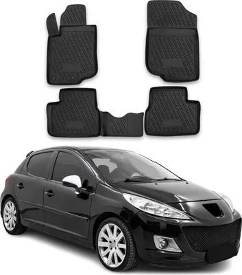 Image de 2006-2014 Peugeot 207 Tapis de sol TPE noir 4 pièces