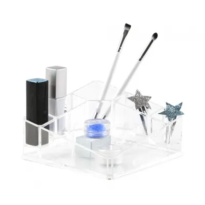 Image de porte-maquillage 14 x 14 x 7,2 cm transparent