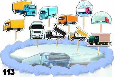 Produktbild von Toppery Na Tort Ozdobne Dekoracja Zestaw - Ciężaróka Truck 10Szt.
