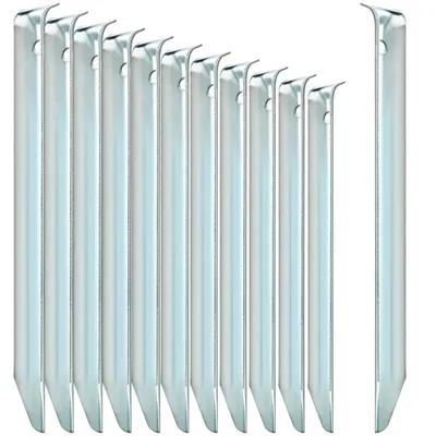 Produktbild von com-four® 12x Zelt-Heringe aus Stahl - halbrunde, robuste Erdnägel für Camping