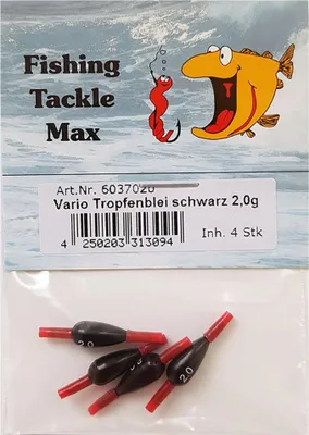 Produktbild von 4 Posenbleie Innenlauf Tropfenblei mit Röhrchen 2 g