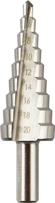 Immagine prodotto di Punta a gradino GRAPHITE a spirale in titanio HSS 4-20 mm - punta conica, punta a spillo ideale per lamiera, plastica e legno - punta da taglio multiforo, punta a gradino