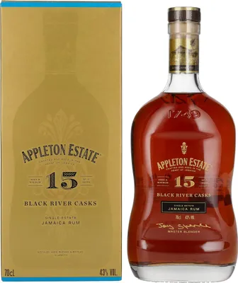 Produktbild von Appleton Estate 15 Years Old BLACK RIVER CASKS Jamaica Rum 43% Vol. 0,7l in Geschenkbox