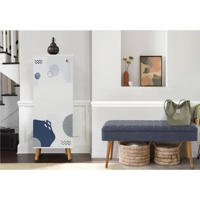 Obrázek produktu pro Skye Decor, Vegas White - 950 - 1048, předsíňová sestava, bílá, 100 % MELAMÍNOVĚ POVLÁKNĚNÉ DESKY, 50 x 38 x 135 cm