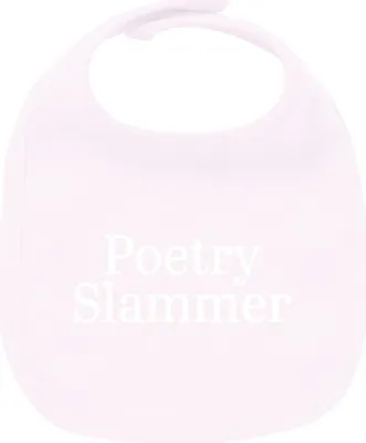 Produktbild von Huuraa Unisex Babylatz Poetry Slammer Schriftzug Geschenk Babypink  Baumwolle Poetry Slammer Mitbringsel
