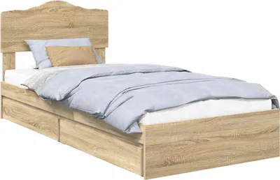 Obrázek produktu pro Postel s úložným prostorem s čelo Sonoma dub 100 x 200 cm