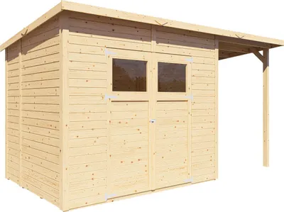Produktbild von Gartenhaus Marksburg 3 mit Anbau natur