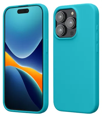 Produktbild von kwmobile Handyhülle für iPhone 15 Pro Hülle, für iPhone 15 Pro Case - Hülle Silikon - kabelloses Laden - Cool Glacier