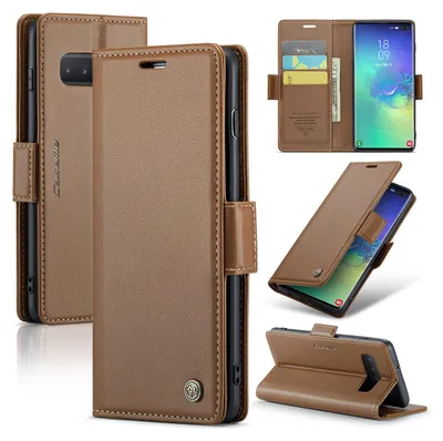 Obrázek produktu pro Galaxy S10+ Pouzdro, RFID Blokování Karet, Pokročilé Flip Kožené Pouzdro s Funkcí Stojánku pro Samsung Galaxy S10 Plus Hnědý