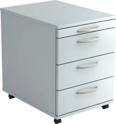 Produktbild von BARI 1606 BO - Rollcontainer Grau mit 3 Schüben Bogengriff Kunststoff