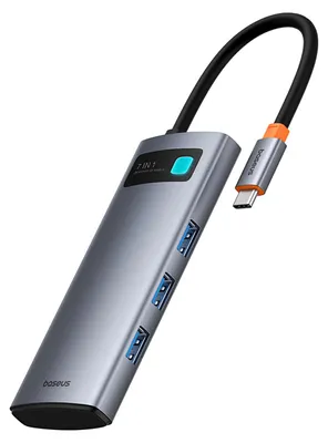 Produktbild von Baseus , USB Typ-C, USB 3.0, USB Typ-C, HDMI, MicroSD (TransFlash), SD, 5000 Mbit/s, 60 Hz, 3840 x 2160 Pixel