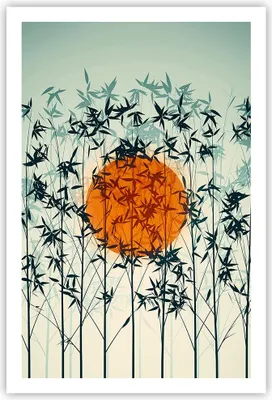 Produktbild von Poster - Poster ohne Rahmen - Westen Sonne Gras - 61x91,5 cm - Wand Bild - Wanddeko - Wandbilder - Kunstposter - Wandposter - Bilder - Kunstdruck - Wanddekoration - Wandbild - P2XPA61x91-5104