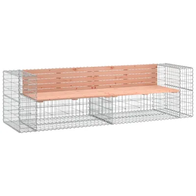 Immagine prodotto di Panchina da giardino in gabbione 244x71x65,5 cm in legno massiccio di abete Douglas