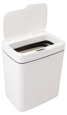 Obrázok produktu pre Automatický odpadkový kôš, 18 l, PP, snímač pohybu, batéria, inteligentný odpadkový kôš s vekom do kúpeľne, spálne, biely