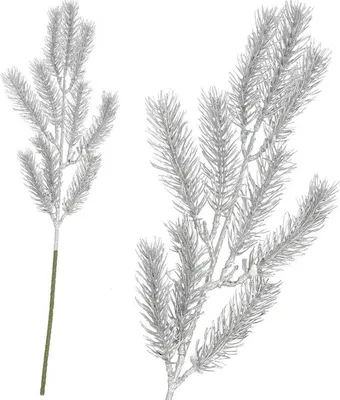 Immagine prodotto di Ramoscello artificiale di abete 47 cm argento, decorazione natalizia