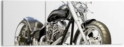 Produktbild von Bild auf Leinwand - Leinwandbild - Motorrad Motor Geschwindigkeit Chrom - 150x50cm - Wand Bild - Wanddeko - Leinwanddruck - Bilder - Kunstdruck - Leinwand bilder - Wandkunst - CA150x50-2427