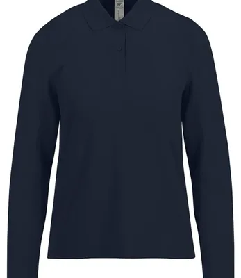 Produktbild von B&C - "My Polo 180" Hemd für Damen, Langärmlig LT3182 (L) (Marine)
