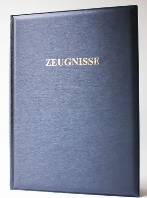 Produktbild von ADINA Zeugnissmappe metallic blau gepolsterter Deckel
