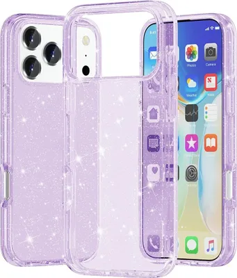 Produktbild von iPhone 17 Pro Hülle - Coverup Glitzer TPU Back Cover - Violett