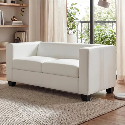 Produktbild von 2er Sofa Couch Loungesofa Lille  Kunstleder, weiß