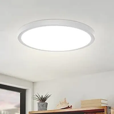 Zdjęcie produktu dla ZMH LED Plafonierka biała Płaska lampa sufitowa 22 cm Zimna biel 15 W Oświetlenie sufitowe do  sypialni, kuchni, przedpokoju