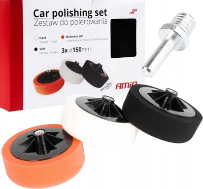 Zdjęcie produktu dla 3X PAD Zestaw gąbek do polerowania gąbki polerskie 3x150mm + adapter M14