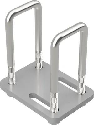 Immagine prodotto di 2 x Bullone a U M10 con piastra di serraggio e dadi rimorchio zincato SUPROD, M10, LW=41/31-71, LH=120 mm