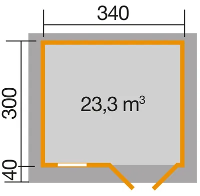 Produktbild von WEKA 163.3430.00.10 Premium Gartenhaus/Blockbohlenhaus Ingolstadt 1 seitlicher Eingang/Doppeltür/Einzelfenster ; Größe: 2 ; Farbgebung: ; Wandstärke: 28 mm ; Maße (LxBxH): 340 cm x 340 cm x 290 cm ; Seitenwandhöhe: 238 cm