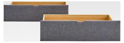 Produktbild von 2er Set Bettkästen mit Rollen in Grau zur Aufbewahrung unter dem Bett
