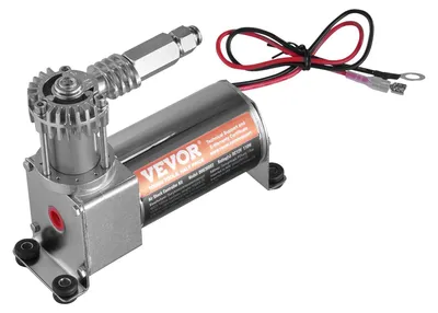 Image de Kit amortisseur à gaz VEVOR, 12 V, 100 PSI, système de compresseur d'air de voiture, kit de compresseur de suspension pneumatique avec système d'introduction et manomètre et conduite d'air