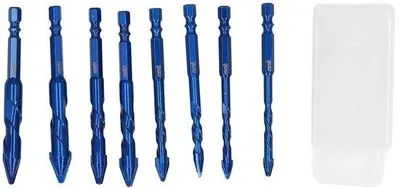 Produktbild von Exzentrische Bohrer mit schrägem Kopf für Stein, Glas, 8-teilig