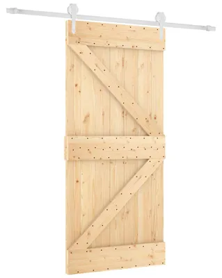 Image de Porte coulissante Naturel et Blanc 95 x 210 cm