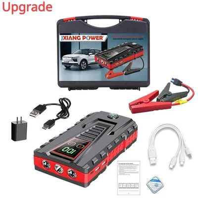 Image de Batterie de démarrage d'urgence pour voiture - Powerbank de démarrage 12V - Courant de pointe de 5000A - Capacité de 5000 à 8000 mAh - Convient aux véhicules essence et diesel - Batterie de secours - Standard