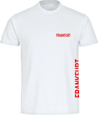 Produktbild von multifanshop Kinder T-Shirt - Frankfurt - Brust & Seite, weiß, Größe 176