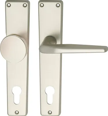Produktbild von Türbeschlag WG 2000 Wechselgarnitur | Türgriff für Innentür auf Schild PZ 88 | Aluminium neusilber