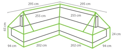 Produktbild von Lounge-Set Schutzhülle Plateau 295 cm/ 255 x 295 cm/ 255 x 93 x 65 cm