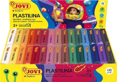 Produktbild von Jovi PLASTILINA Knetmasse 30er Schachtel, je 50g, sortiert