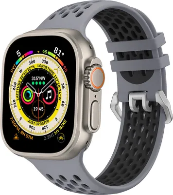 Produktbild von Apple Watch Cubenest Sportarmband Grau/Schwarz für die Größen 42/44/45/Ultra 49 mm