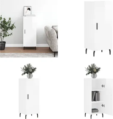Produktbild von vidaXL Sideboard Hochglanz Weiß 34,5x34x90 cm Holzwerkstoff - Sideboard - Sideboards - Schrank - Schränkchen