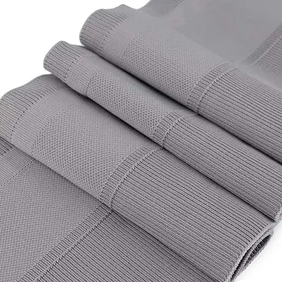 Bündchen mit Kordeltunnel Taillenbündchen 14 x 90 cm Bündchenstoff elastisch gerippt grau