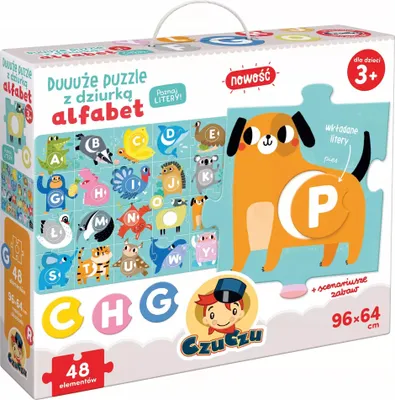 Zdjęcie produktu dla Duuuże puzzle z dziurką Alfabet