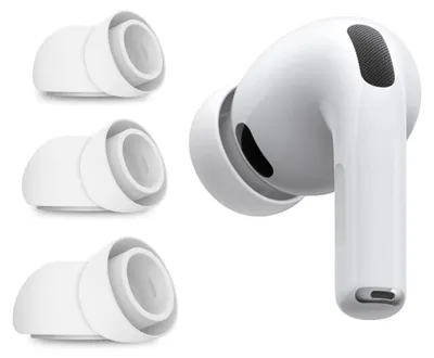 Obrázok produktu pre Náušnice Tech-Protect pre AirPods Pro 3 v veľkostiach S, M, L, sada 3 kusov - biele