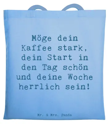 Produktbild von Mr. & Mrs. Panda Schultasche Spruch Selbstzweifel Überwinden - Sky Blue - Geschenk, Jutetasche, Gefühl, Zitat, Gefühle, Selbstliebe, Selbstvertrauen, Selbstakzeptanz