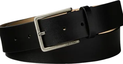 Immagine prodotto di Cintura da uomo Calvin Klein, modello Warmth, fibbia liscia, 3,5 cm, fibbia quadrata, colore nero