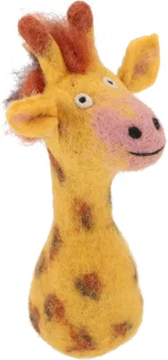 Produktbild von Filz Eierwärmer, Handgemachte Filzdekoration aus Nepal, Filztier - Giraffe, Gelb, Filz,Wolle, 22*8*8 cm, Filz Eierwärmer