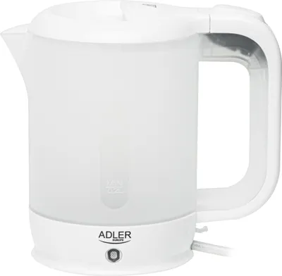 Produktbild von Adler AD 1381 Reise-Wasserkocher 0,5 L, mit Tassen & Löffel - Weiß