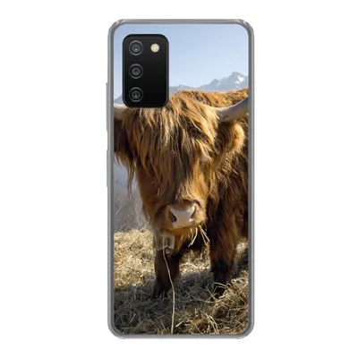 Produktbild von MuchoWow® Handyhülle Schutzhülle Hülle für Samsung Galaxy A03s Schottischer Highlander - Berg - Schnee Silikon Softcase Handy Hülle - Schutz