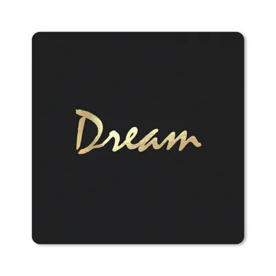 Produktbild von MuchoWow® Mauspad Mousepad Zitat - Traum - Schwarz - Gold 30x30 cm - Mousepads - Maus Mat - Pad - Mausunterlage - Gaming