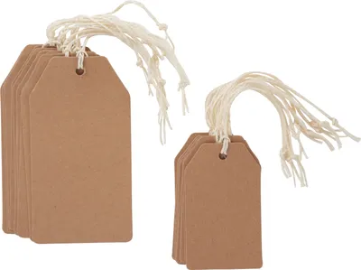 Produktbild von Kraft-Geschenkanhänger mit Schnur, 20 Stück