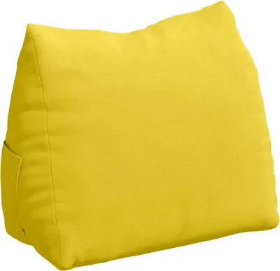 Image de vidaXL Coussin dorsal jaune clair 45 x 20 x 35 cm Tissu